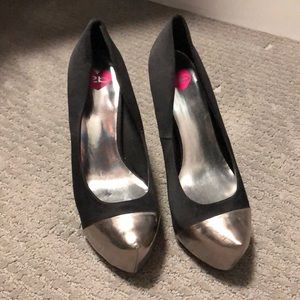 Black and silver heels